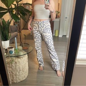 Zara Jeans Squiggle Graphic Pants
